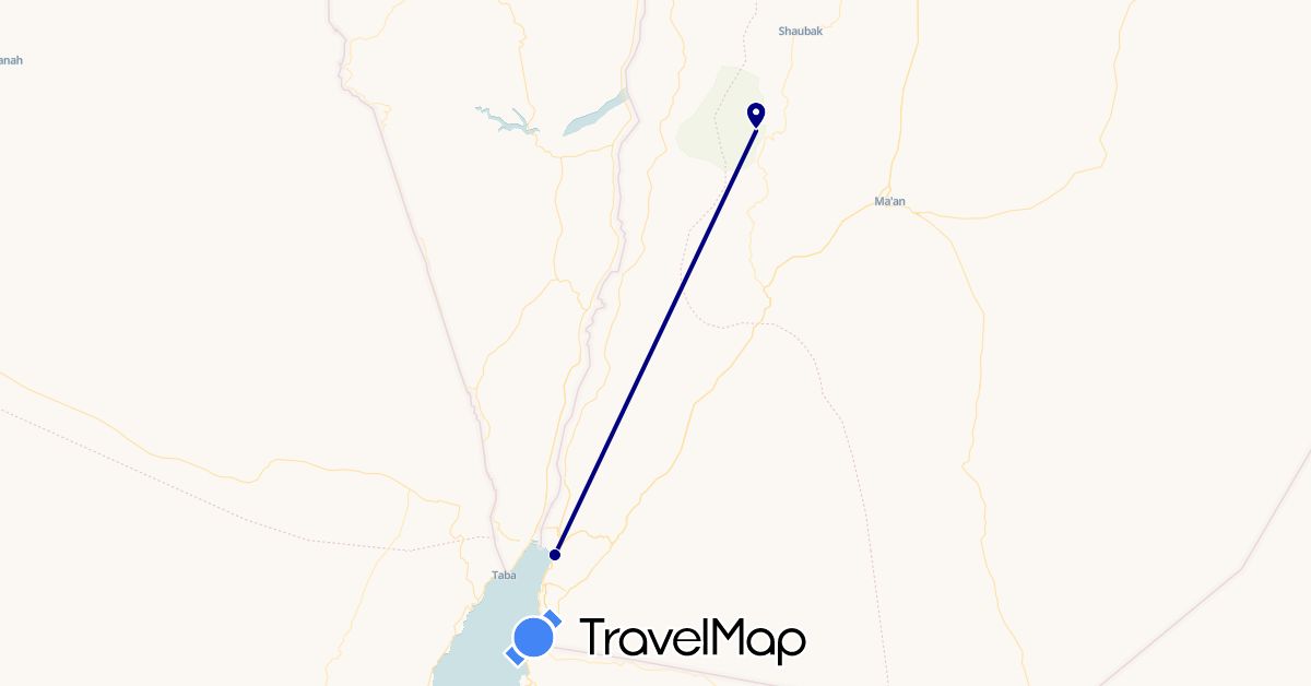 TravelMap itinerary: driving in Jordan (Asia)